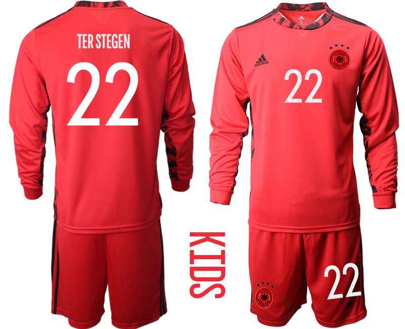 Youth 2021 World Cup National Germany red goalkeeper long sleeve #22 Soccer Jerseys